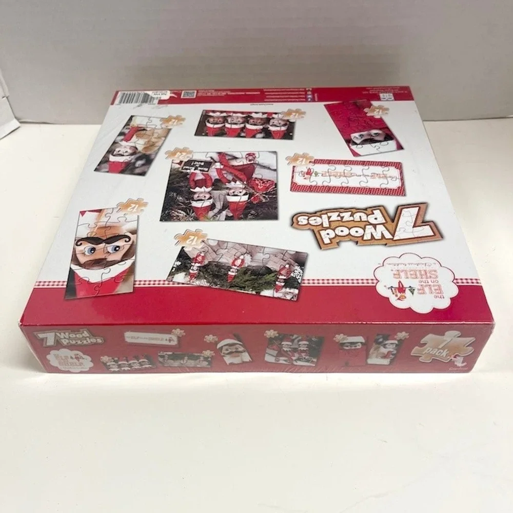 Elf on the Shelf 7 Wood Puzzles in Storage‎ Box Christmas Cardinal 89094 NEW